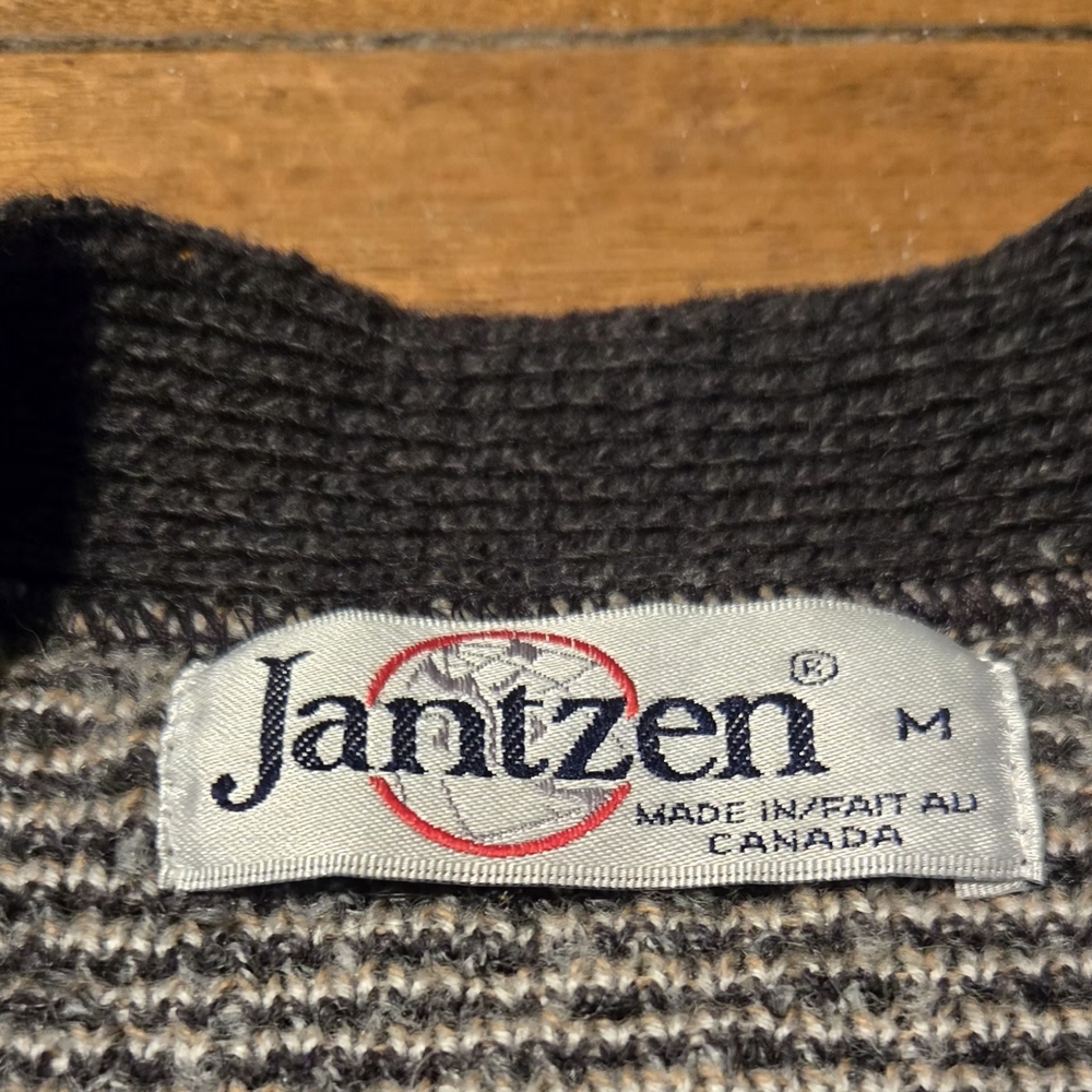VTG 90s Jantzen Wool Grey Heavy Cardigan M - Picture 6 of 6